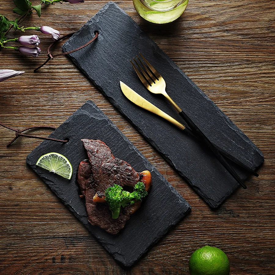 MUZITY Natural Slate Dishes Solid Rectangle Stone Sushi Steak Barbecue Plate Cheese Pizza Flat Fruit Plate
MUZITY Natural Slate Dishes Solid Rectangle Stone Sushi Steak Barbecue Plate Cheese Pizza Flat Fruit Plate