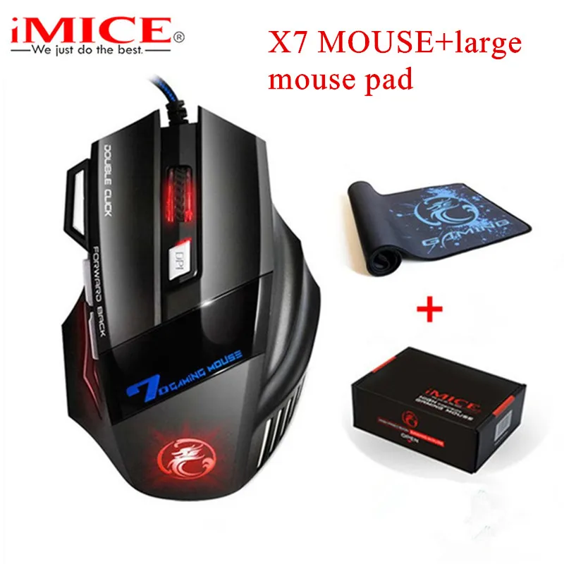 iMICE Large Mouse Pad X7 Wired Gaming Mouse 7 Buttons Optical Ergonomic Game Mouse Mice For PC Laptop Desktop Mouse Gamer
iMICE Large Mouse Pad X7 Wired Gaming Mouse 7 Buttons Optical Ergonomic Game Mouse Mice For PC Laptop Desktop Mouse Gamer