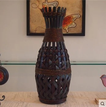 Christmas Large Bamboo Floor Vase Big Living Room Decorative Floor Vase Home Art /Craft Flower Pot At Woven Retro Antique Finish
Christmas Large Bamboo Floor Vase Big Living Room Decorative Floor Vase Home Art /Craft Flower Pot At Woven Retro Antique Finish