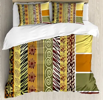 Duvet Cover Set, Vintage Mixed African Pattern Ancient Earthen Toned Floral Abstract Tribal Image, 4 Piece Bedding Set
Duvet Cover Set, Vintage Mixed African Pattern Ancient Earthen Toned Floral Abstract Tribal Image, 4 Piece Bedding Set