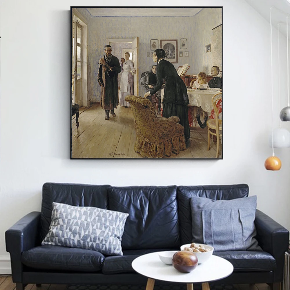 Ilya Repin Знаменитая Картина на холсте для гостиной Классическая неожиданная