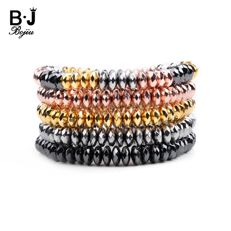 2019 Latest Trendy Heishi Rondelle Faceted Hematite Stone Women's Bracelets Rose Gold Black Beads Elastic String Bracelet BC315
2019 Latest Trendy Heishi Rondelle Faceted Hematite Stone Women's Bracelets Rose Gold Black Beads Elastic String Bracelet BC315