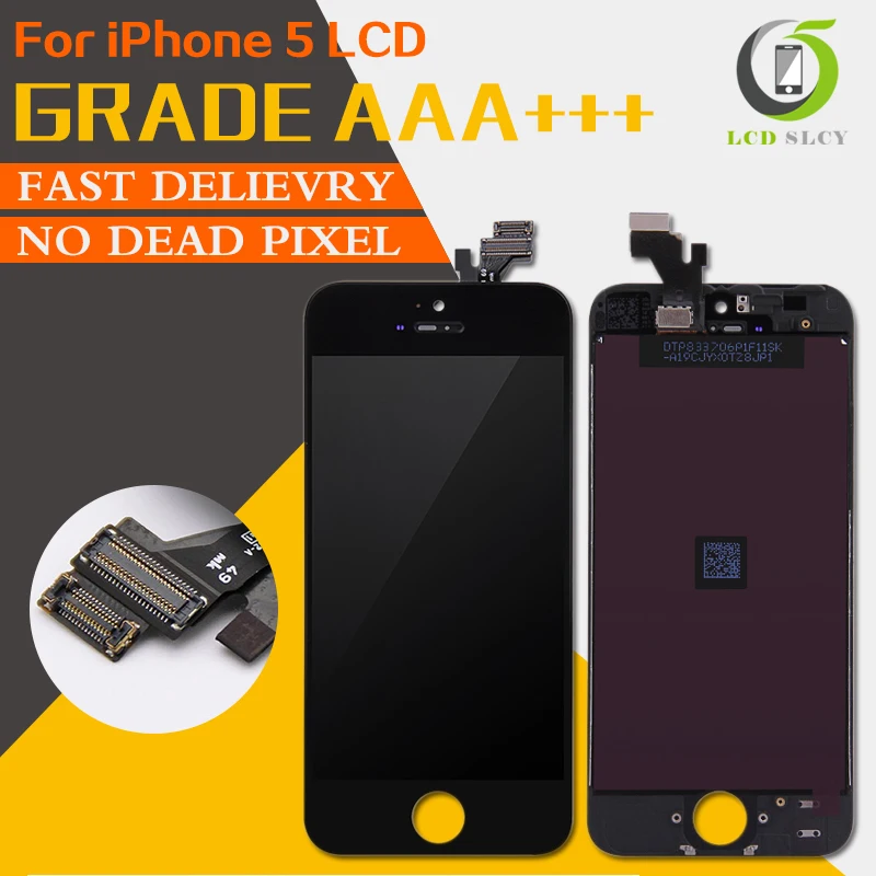 

10PCS/LOT 100% NO Dead Pixel Quality AAA For iPhone 5/5S/5C LCD Display&Touch Screen Digitizer full Assembly free shipping DHL