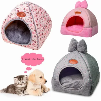 New Cat Warm Cave Lovely Bow Design Puppy Winter Bed House Kennel Fleece Soft Nest For Small Medium Dog House for Cats
New Cat Warm Cave Lovely Bow Design Puppy Winter Bed House Kennel Fleece Soft Nest For Small Medium Dog House for Cats