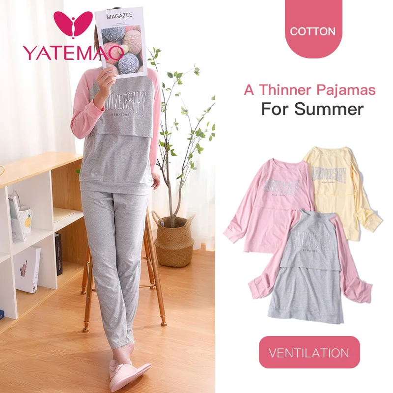 YATEMAO Long Sleeve Maternity Pyjama Nursing Clothes Maternity Pregancy Sleepwear Breastfeeding Clothing
YATEMAO Long Sleeve Maternity Pyjama Nursing Clothes Maternity Pregancy Sleepwear Breastfeeding Clothing
