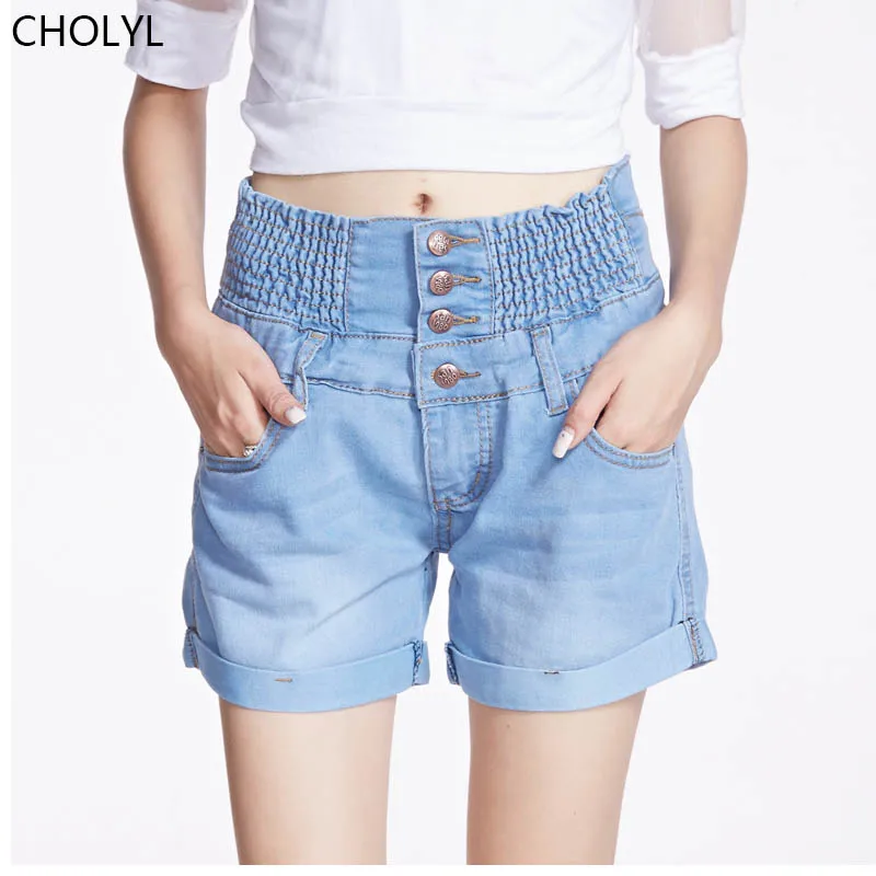 cholyl 2017 Fashion 4 Buttons Retro Elastic High Waist Shorts Denim Shorts for Women Loose Plus Size Blue Jeans Short 26-40
cholyl 2017 Fashion 4 Buttons Retro Elastic High Waist Shorts Denim Shorts for Women Loose Plus Size Blue Jeans Short 26-40