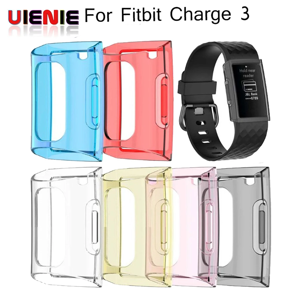 Для Fitbit Charge 3 чехол мягкий TPU силиконовый защитный прозрачный для Band умные часы