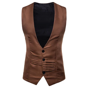 Formal Suit Vest Men 2018 Fashion Solid Color Sleeveless Waistcoat Men Business Wedding Tuxedo Suit Vests for Men Gilet Homme
Formal Suit Vest Men 2018 Fashion Solid Color Sleeveless Waistcoat Men Business Wedding Tuxedo Suit Vests for Men Gilet Homme