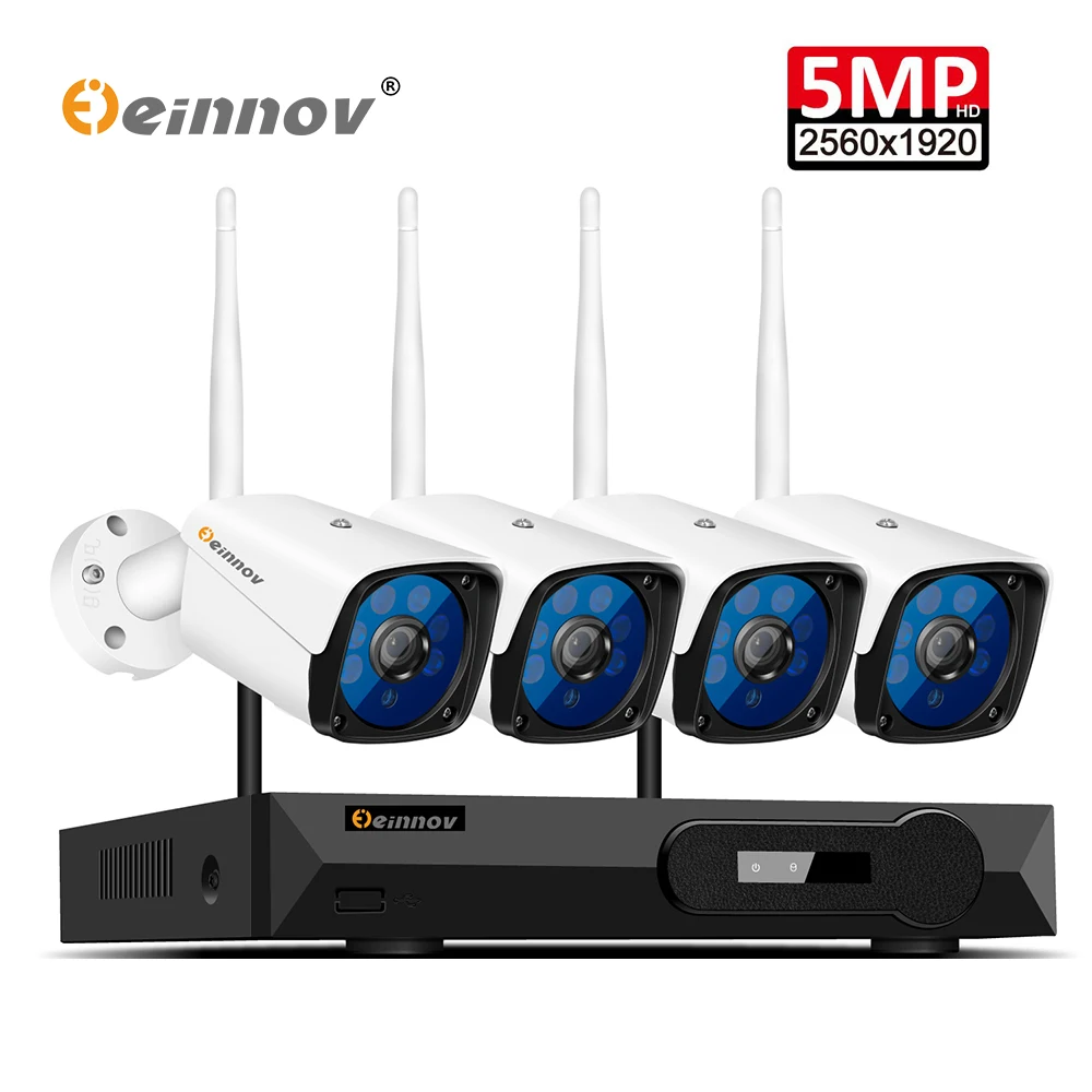 Einnov Wireless Surveillance Wifi IP Cameras 5MP HD Outdoor H.265 4CH CCTV Security Camera System Kit NVR Night Vision IR Light
Einnov Wireless Surveillance Wifi IP Cameras 5MP HD Outdoor H.265 4CH CCTV Security Camera System Kit NVR Night Vision IR Light