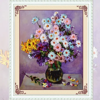 DIY Ribbon Embroidery Flowers Daisy Picture Canvas Paintings Needlework Crafts Cross Stitch Set Wall Art Home Decor C-0245
DIY Ribbon Embroidery Flowers Daisy Picture Canvas Paintings Needlework Crafts Cross Stitch Set Wall Art Home Decor C-0245