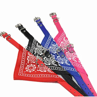 Image Fashion Dog Bandana Collar Necklace Printed Pu Leather Collar For Dogs Small Pet Products