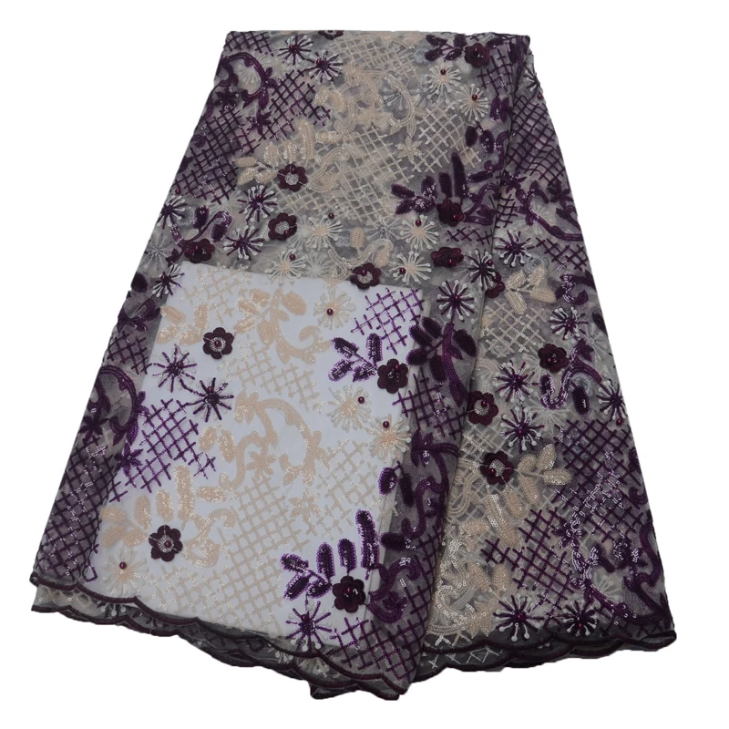 High Quality Beaded Fabric 2019 Net Lace 5 Yards Purple/Gold Nigerian Embroidery Tulle French Lace For Wedding Party Dress X1509
High Quality Beaded Fabric 2019 Net Lace 5 Yards Purple/Gold Nigerian Embroidery Tulle French Lace For Wedding Party Dress X1509