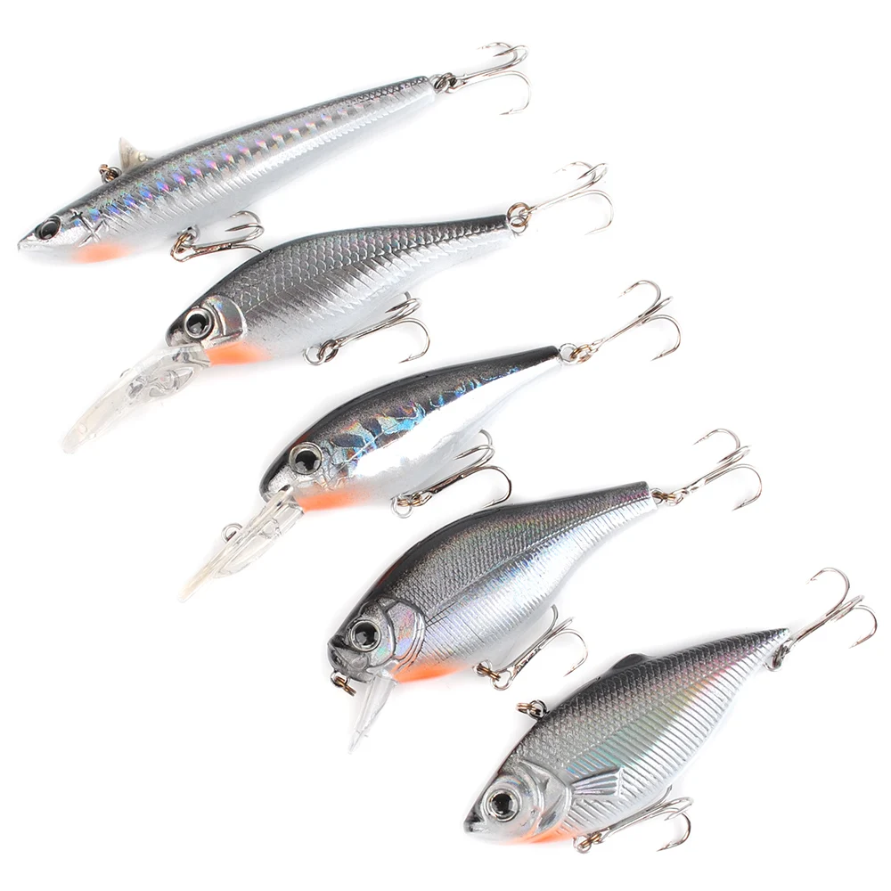 3 Lot Minnow Tackle Fishing Pcs Shrimp Baits Lures Crankbaits Hooks Bait Tackle