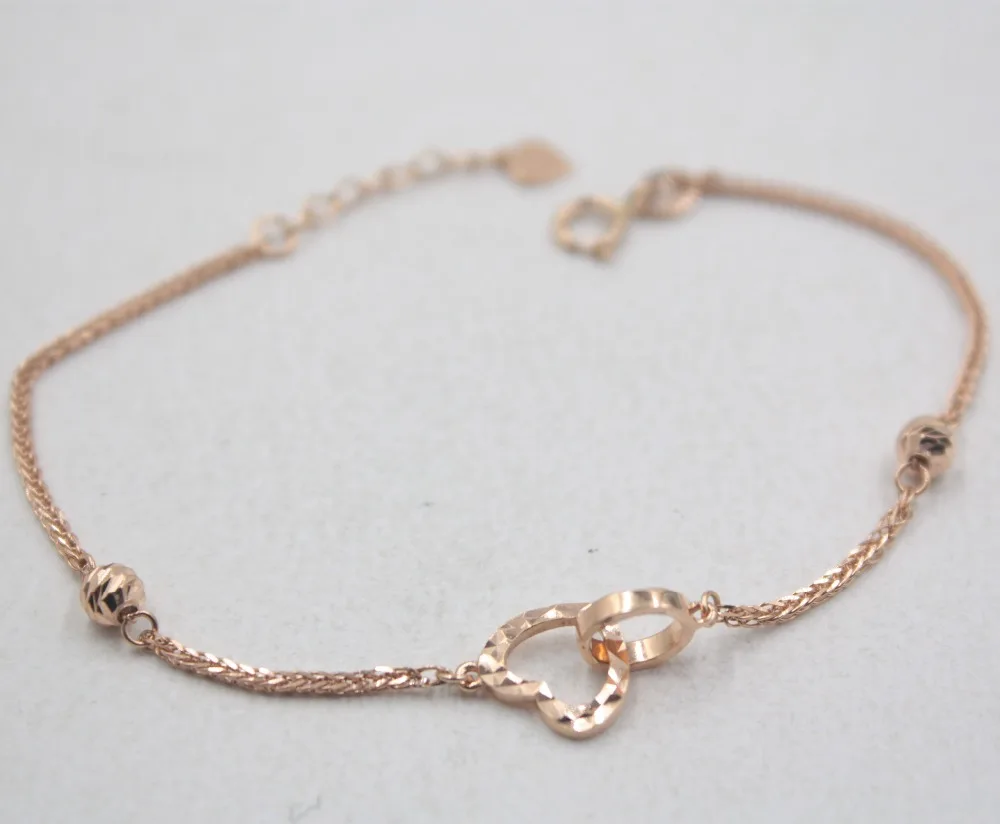 Authentic 18K Rose Gold Bracelet For Women Girl Lady Fashion Loving Heart Wheat Link Elegant 7.48inchL 2.5-2.8g
Authentic 18K Rose Gold Bracelet For Women Girl Lady Fashion Loving Heart Wheat Link Elegant 7.48inchL 2.5-2.8g