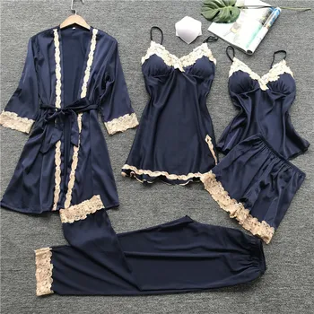 5 PIECE Pajamas for Women Bathrobe Set Pants Shorts Nightwear Women Clothing Sexy Silk Stain Lace Lingerie Pijama Pyjamas Women
5 PIECE Pajamas for Women Bathrobe Set Pants Shorts Nightwear Women Clothing Sexy Silk Stain Lace Lingerie Pijama Pyjamas Women