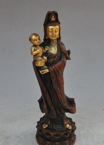 FINE 005982 11"china buddhism bronze gilt boy lad Kwan-Yin Bodhisattva goddess buddha statue
FINE 005982 11"china buddhism bronze gilt boy lad Kwan-Yin Bodhisattva goddess buddha statue