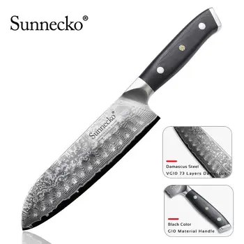 Sunnecko 7" inch Santoku Chef Knife Kitchen Knives 73-Layers Damascus VG10 Steel Sharp Blade G10 Sanding Handle Cutter Tools
Sunnecko 7" inch Santoku Chef Knife Kitchen Knives 73-Layers Damascus VG10 Steel Sharp Blade G10 Sanding Handle Cutter Tools