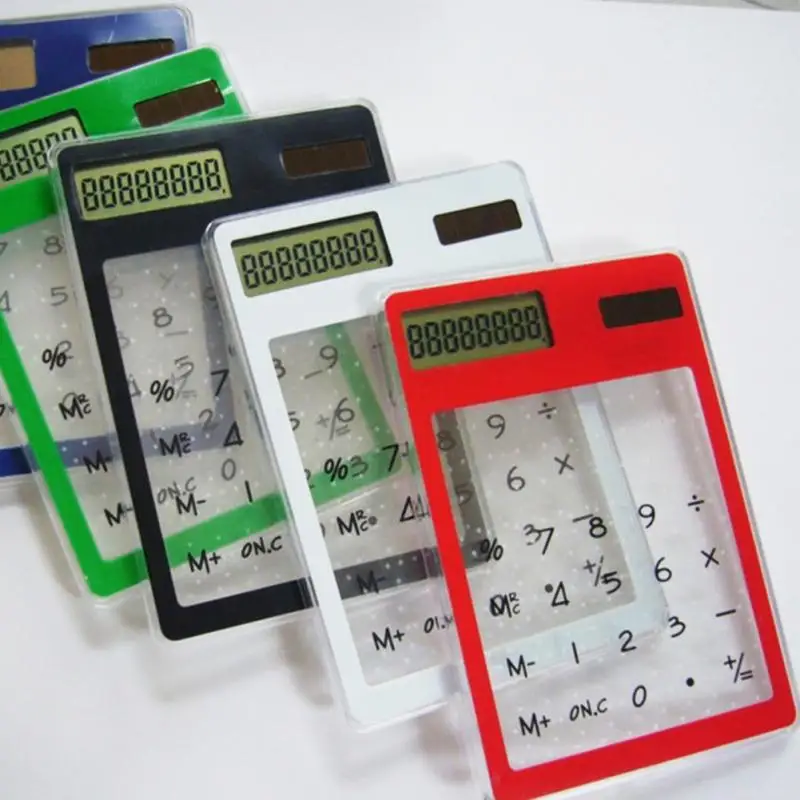 NEW LCD 8 Digit Touch Screen Ultra slim Transparent Solar CalculatorStationery Clear Scientific Calculator Student School Office
NEW LCD 8 Digit Touch Screen Ultra slim Transparent Solar CalculatorStationery Clear Scientific Calculator Student School Office