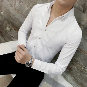 Fashion Solid Color Slim Fit Long Sleeve Shirt Men Kemeja Pria Spring Social Club Prom Shirt Camisa Masculina Spring Clothes
Fashion Solid Color Slim Fit Long Sleeve Shirt Men Kemeja Pria Spring Social Club Prom Shirt Camisa Masculina Spring Clothes