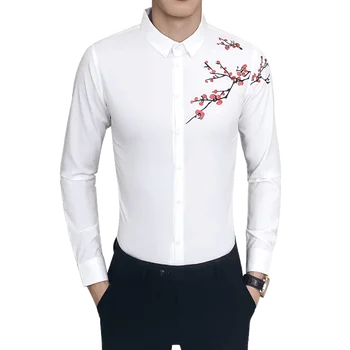 2018 New Arrival Men Shirts Long Sleeve Man Floral Plum embroidery Fashion British style Casual Business Slim Fit Shirt
2018 New Arrival Men Shirts Long Sleeve Man Floral Plum embroidery Fashion British style Casual Business Slim Fit Shirt
