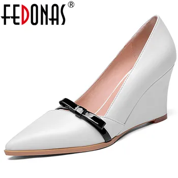 FEDONAS Fashion Elegant Bowtie Wedges High Heels Slip On Pumps Sexy Pointed Toe Party Wedding Shoes Woman Basic Pumps
FEDONAS Fashion Elegant Bowtie Wedges High Heels Slip On Pumps Sexy Pointed Toe Party Wedding Shoes Woman Basic Pumps