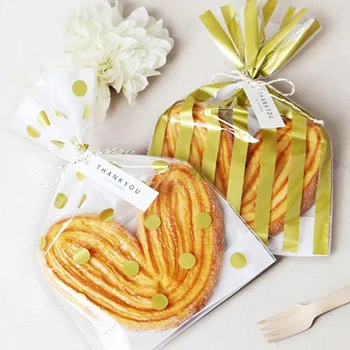 50pcs Gold Polka Dots Striped Party Transparent Cookies Bags Cellophane Bag Party Favor Plastic Candy Bags 25X15x6cm Open Top
50pcs Gold Polka Dots Striped Party Transparent Cookies Bags Cellophane Bag Party Favor Plastic Candy Bags 25X15x6cm Open Top