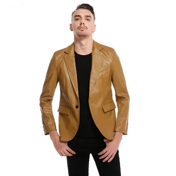Europe Size Faux Leather Blazer Jacket Men 2019 Autumn Winter England Style Mens Outfit High Quality Casual Suit Coat Male
Europe Size Faux Leather Blazer Jacket Men 2019 Autumn Winter England Style Mens Outfit High Quality Casual Suit Coat Male