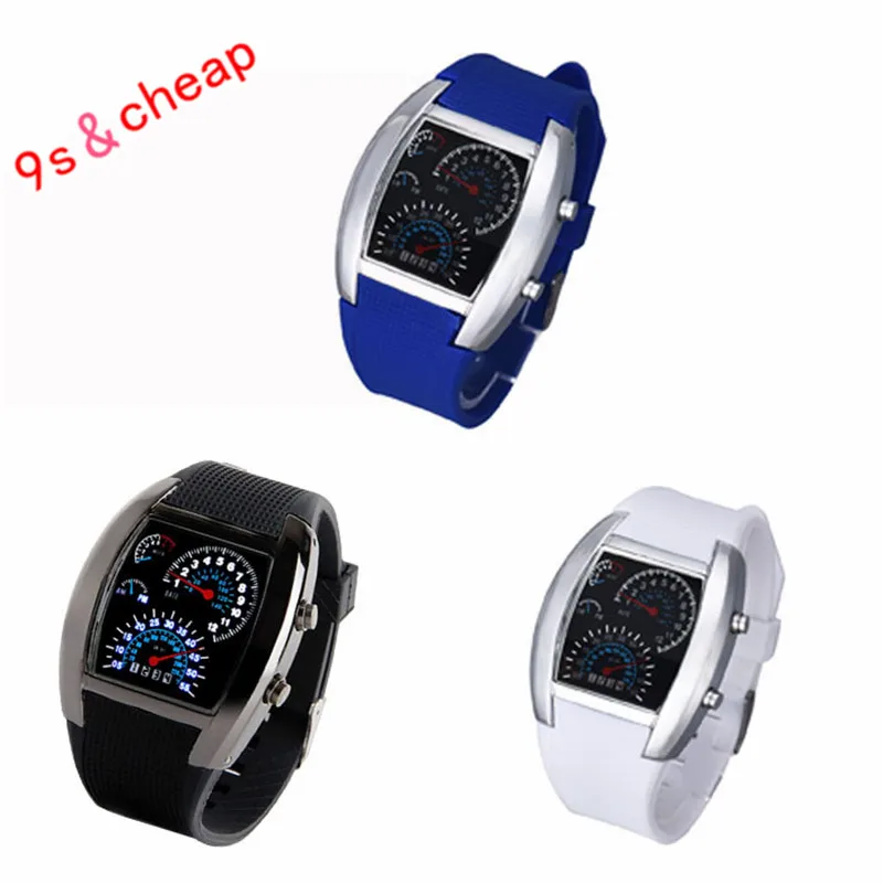 Fashion Aviation Turbo Dial Flash LED Watch Gift Mens Lady Sports Car Meter Free shipping #320717
Fashion Aviation Turbo Dial Flash LED Watch Gift Mens Lady Sports Car Meter Free shipping #320717