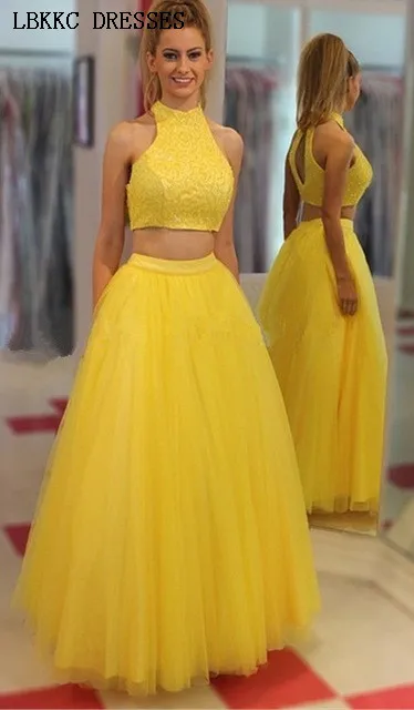 Two Pieces Halter Yellow Evening Dress Lace Tulle Robe De Soiree Sleeveless Backless Abiye Gece Elbisesi Long Chic Formal Dress
Two Pieces Halter Yellow Evening Dress Lace Tulle Robe De Soiree Sleeveless Backless Abiye Gece Elbisesi Long Chic Formal Dress