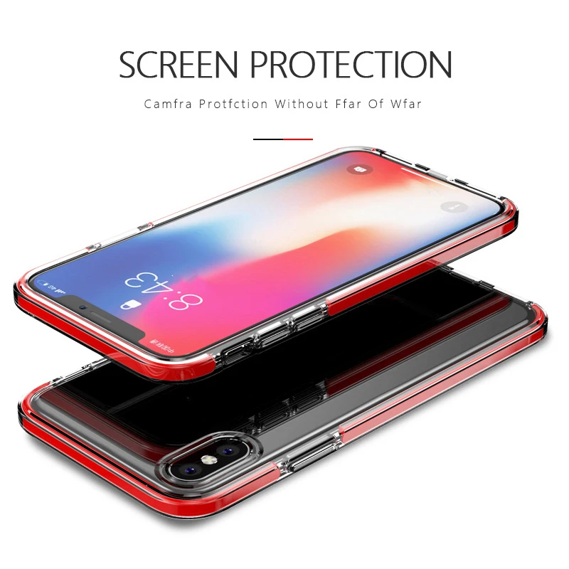 1Pcs Luxury Mobile Phone Cases for iPhoneX Transparent silicone Drop Protection Case
1Pcs Luxury Mobile Phone Cases for iPhoneX Transparent silicone Drop Protection Case