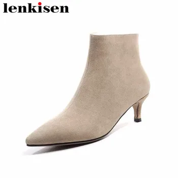 Lenkisen autumn winter concise brand solid zip med thin heels pointed toe genuine leather plus size mature woman ankle boots L78
Lenkisen autumn winter concise brand solid zip med thin heels pointed toe genuine leather plus size mature woman ankle boots L78
