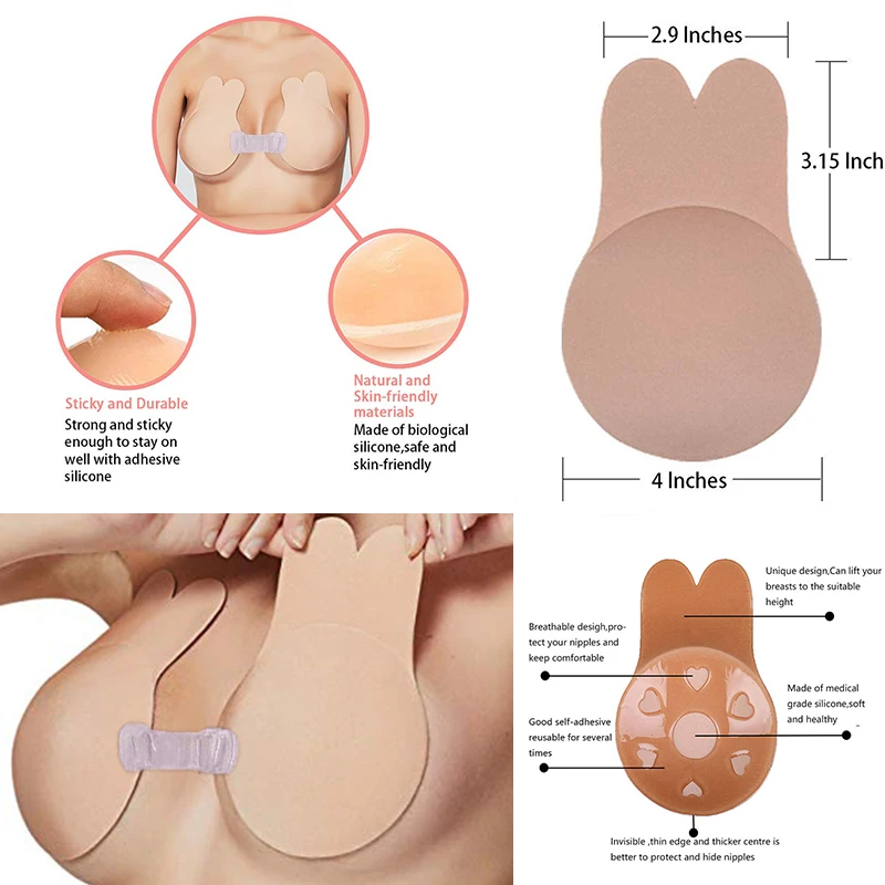 New 1 Pair Backless Strapless Bra Push Up Women Invisible Rabbit Bra Silicona Adhesivo Breast Lift Tape Ladies
New 1 Pair Backless Strapless Bra Push Up Women Invisible Rabbit Bra Silicona Adhesivo Breast Lift Tape Ladies