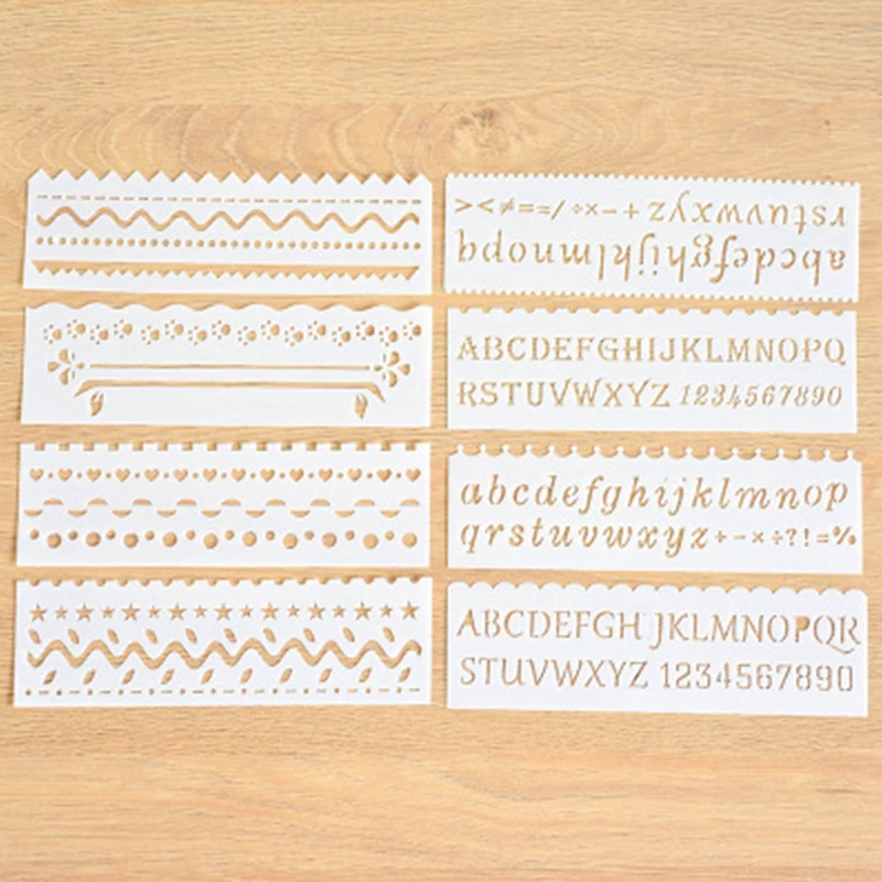 8 pcs/lot Letter Numbers Layering Stencils for Walls Painting Drawing Ruler DIY Scrapbooking Stamp Decoration Embossing Crafts
8 pcs/lot Letter Numbers Layering Stencils for Walls Painting Drawing Ruler DIY Scrapbooking Stamp Decoration Embossing Crafts