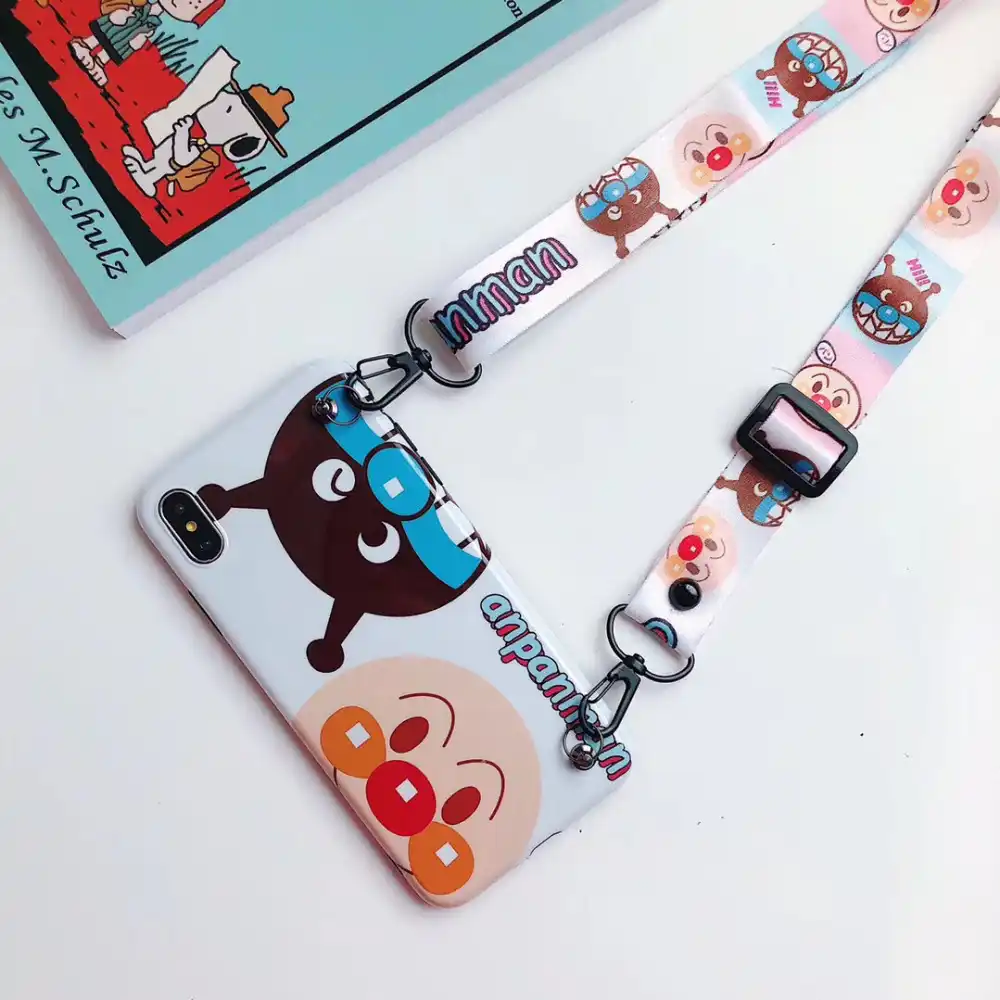 Maosenguoji Cute Cartoon Hanging Neck Rope Anpanman Baikinman Funny Mobile Phone Case For Iphone 6 6s 6plus 7 8 Plus X Xr Xs Max Aliexpress