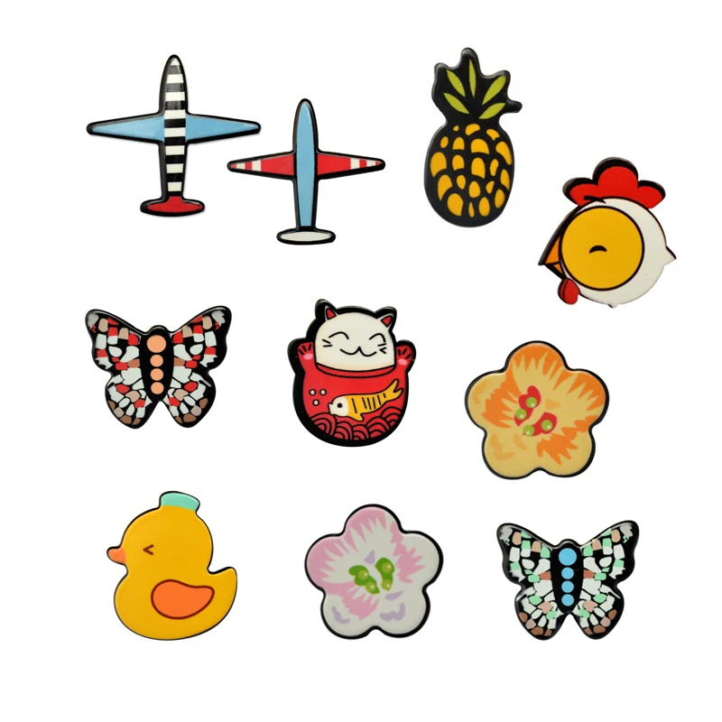 Fashion Lucky Cat Chicken Duck Aircraft Flower Butterfly Pineapple Brooch Pin Badges Clothes Jackets Cartoon Pins Accessories
Fashion Lucky Cat Chicken Duck Aircraft Flower Butterfly Pineapple Brooch Pin Badges Clothes Jackets Cartoon Pins Accessories