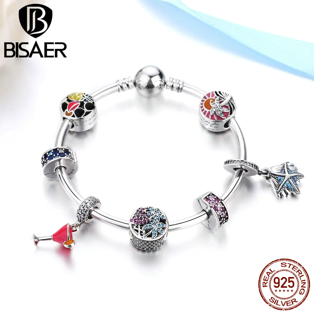 925 Sterling Silver Summer Fun Flamingo, Tropical Sunset & Mixed Enamel Charm Bracelets Luxury Authentic Silver Jewelry GYB010
925 Sterling Silver Summer Fun Flamingo, Tropical Sunset & Mixed Enamel Charm Bracelets Luxury Authentic Silver Jewelry GYB010