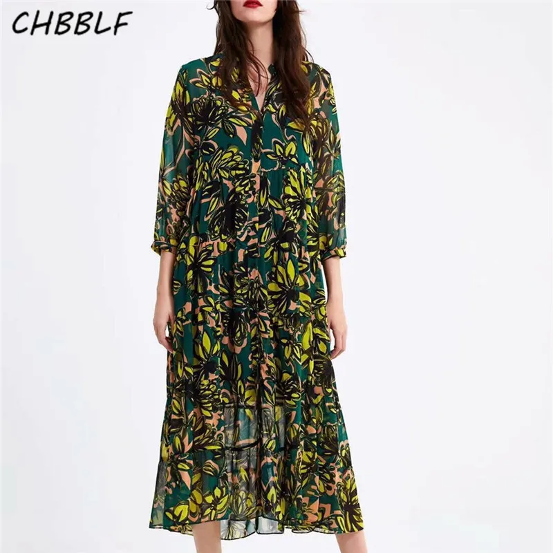 CHBBLF Women print mid calf chiffon dress three quarter sleeve female casual midi dresses vintage pleate dresses vestido XDN8731
CHBBLF Women print mid calf chiffon dress three quarter sleeve female casual midi dresses vintage pleate dresses vestido XDN8731