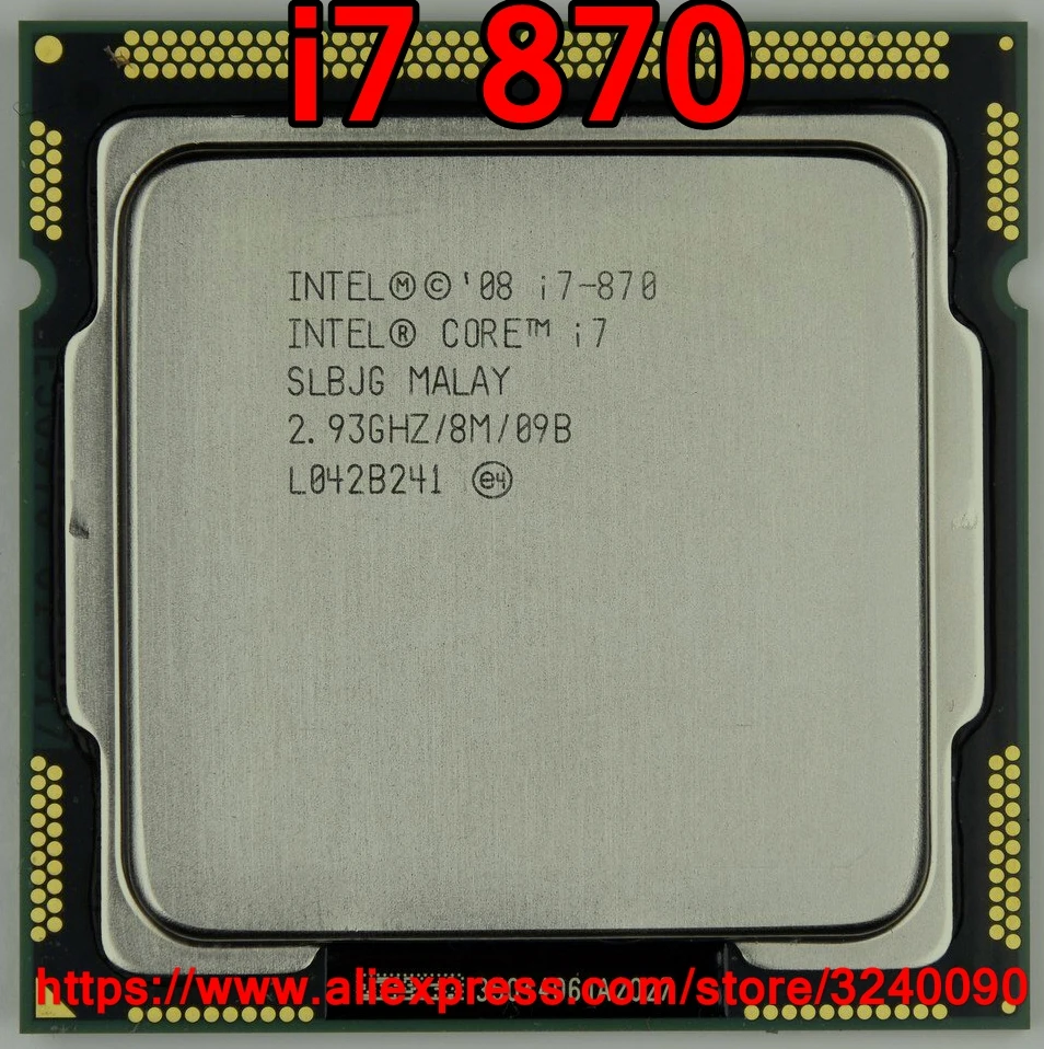

Original Intel Core i7 870 Quad Core 2.93GHz LGA1156 8M Cache 95W i7-870 Desktop CPU free shipping speedy ship out