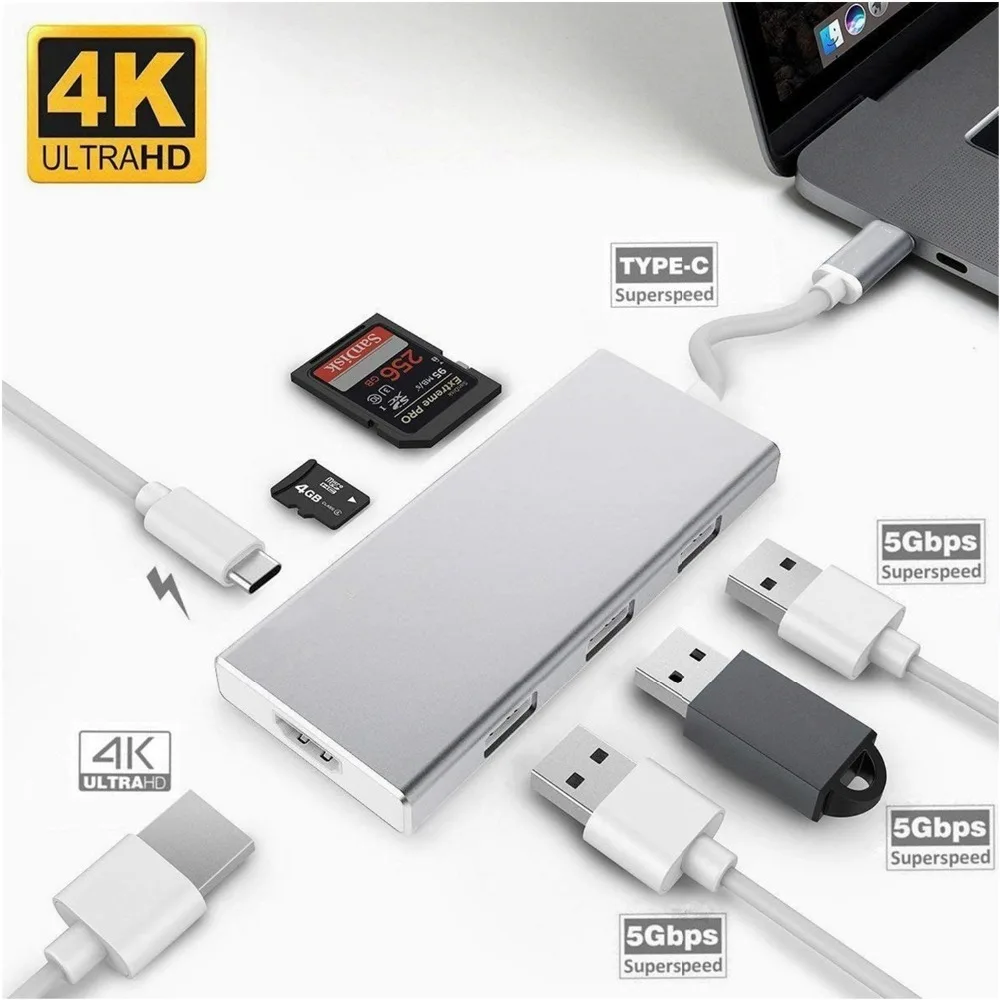 Usb C Hdmi 4K/ USB3.0 / SD Card/TF Card/PD Adapter USB C Converter for Laptop for MacBook ChromeBook Pixel Huawei MateBook
Usb C Hdmi 4K/ USB3.0 / SD Card/TF Card/PD Adapter USB C Converter for Laptop for MacBook ChromeBook Pixel Huawei MateBook