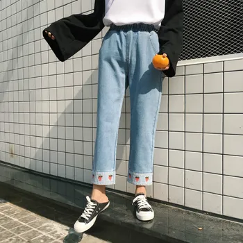 Harajuku Fashion High Waist Women Denim Jeans Sweet Cute Strawberry Embroidery Girls Jean Pants Elastic Waist Denim Trousers
Harajuku Fashion High Waist Women Denim Jeans Sweet Cute Strawberry Embroidery Girls Jean Pants Elastic Waist Denim Trousers