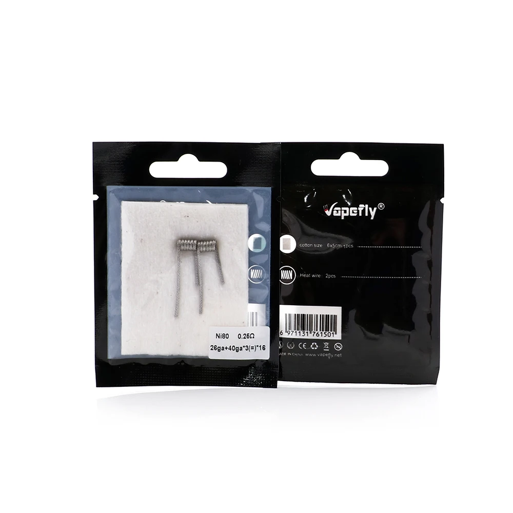 Electronic cigarette Atomizer rebuilt accessories Vapefly Ni80 Wicking Cotton bag included 2 Ni80 coil and 1 cotton vape coil
Electronic cigarette Atomizer rebuilt accessories Vapefly Ni80 Wicking Cotton bag included 2 Ni80 coil and 1 cotton vape coil