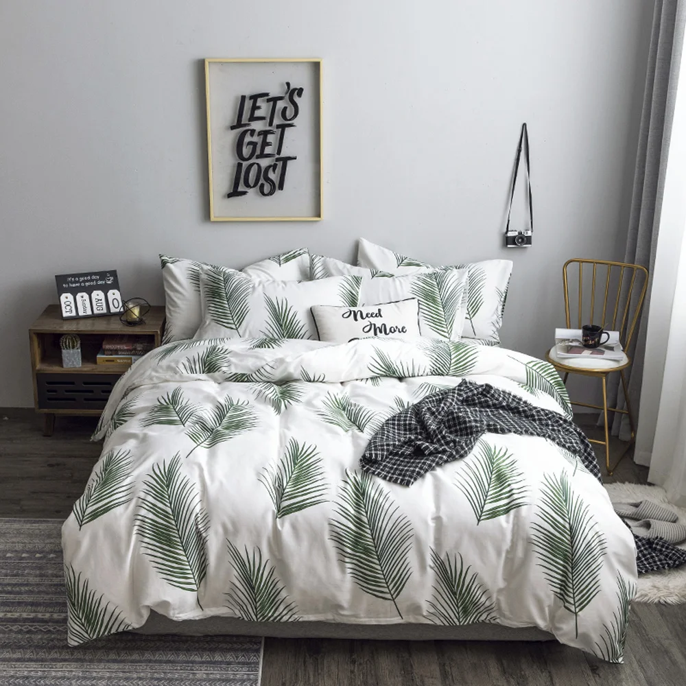 Luxury green plant bedding set Queen single Sizes Cotton bed linens set with pillowcases duvet cover set double bedclothes new
Luxury green plant bedding set Queen single Sizes Cotton bed linens set with pillowcases duvet cover set double bedclothes new