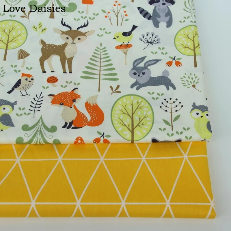 100% cotton twill cartoon OFF-WHITE animals fox deer forest yellow tri angle fabrics for DIY kids crib bedding sheet handwork
100% cotton twill cartoon OFF-WHITE animals fox deer forest yellow tri angle fabrics for DIY kids crib bedding sheet handwork