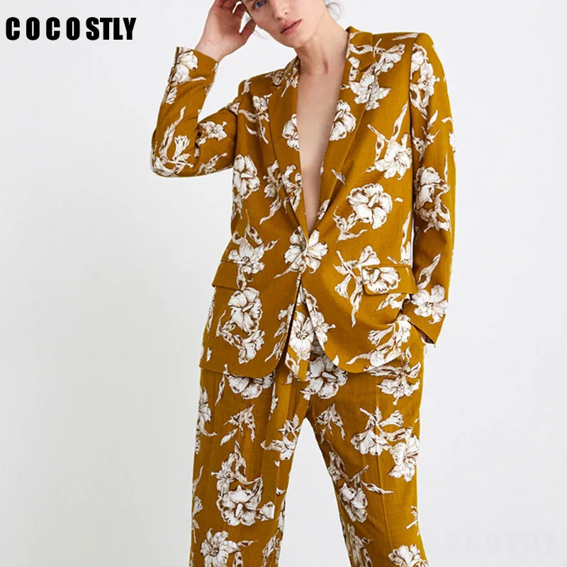 Spring Autumn Floral Blazer Womens Ladies Stylish Flower Printed Chic Casual One Button Slim Suit Coat Jacket Blazer Outwear
Spring Autumn Floral Blazer Womens Ladies Stylish Flower Printed Chic Casual One Button Slim Suit Coat Jacket Blazer Outwear