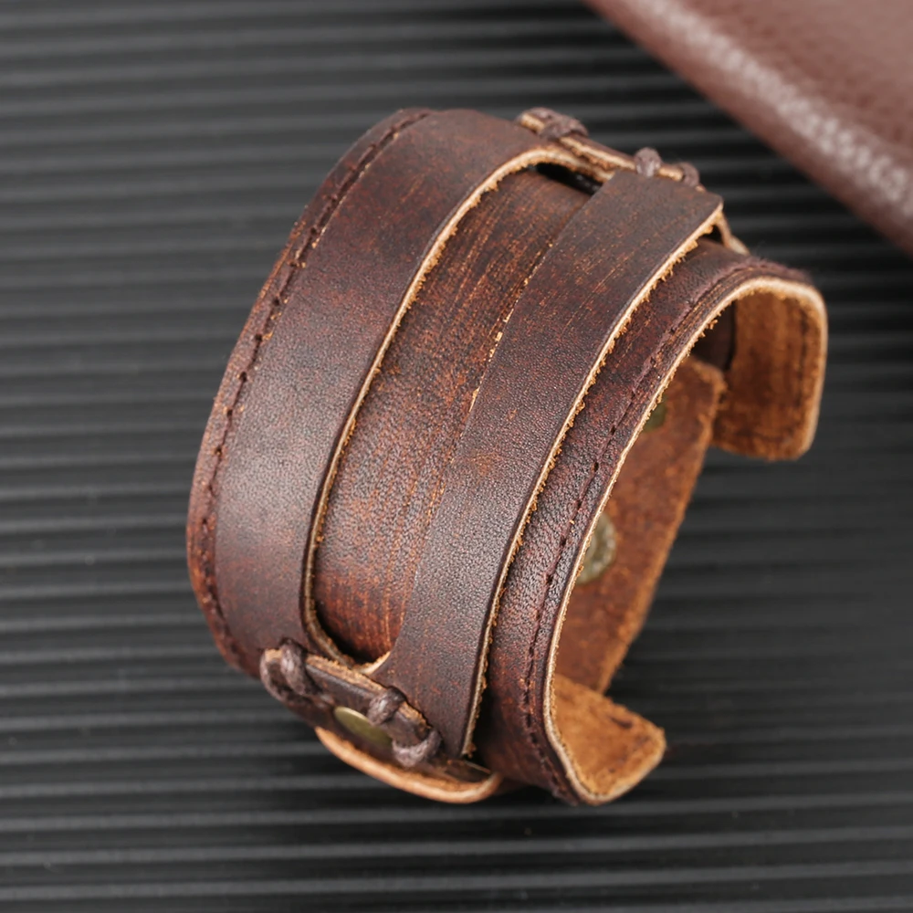 Casual Steampunk Leather Men Bracelets Rope Chain Male Cool Bar Men Soft Leather Bangles Punk Cold Mens Wrist Chain Gift 
Casual Steampunk Leather Men Bracelets Rope Chain Male Cool Bar Men Soft Leather Bangles Punk Cold Mens Wrist Chain Gift