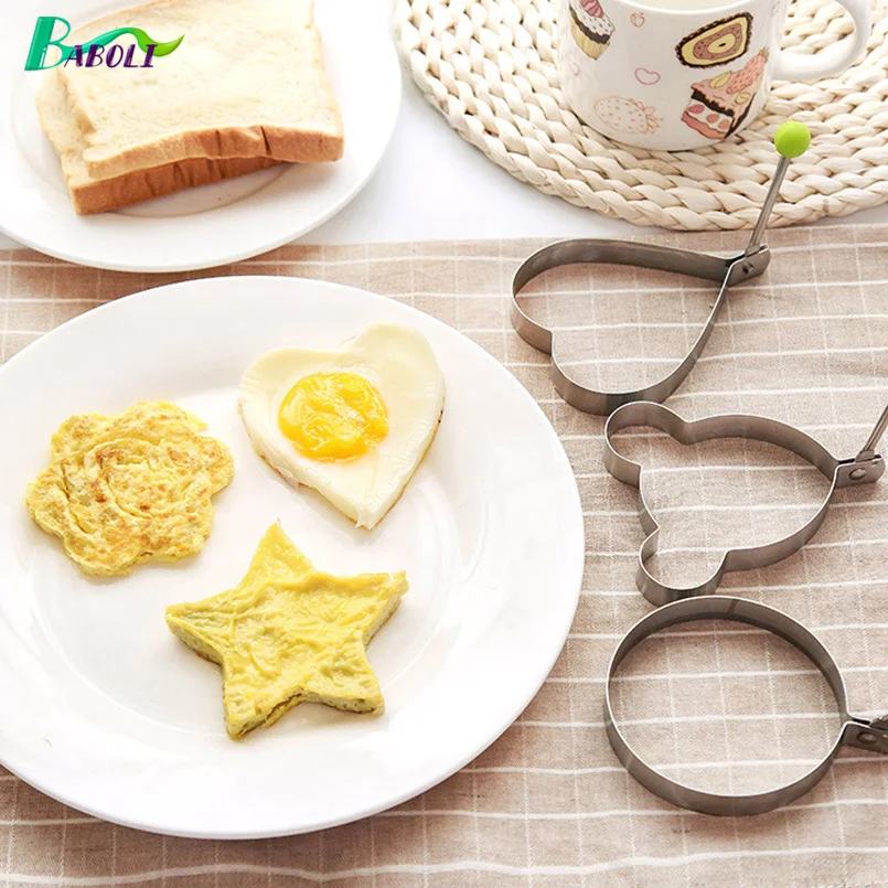 1 Pc Stainless Steel Fried Egg shaper Mold Rings Heart Kitchen Cooking Tools Pancake Mould Love Flower Round Star Cute Molds
1 Pc Stainless Steel Fried Egg shaper Mold Rings Heart Kitchen Cooking Tools Pancake Mould Love Flower Round Star Cute Molds