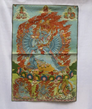 

Collectible Traditional Tibetan Buddhism in Nepal Thangka of Buddha paintings ,Big size Buddhism silk brocade painting p002609