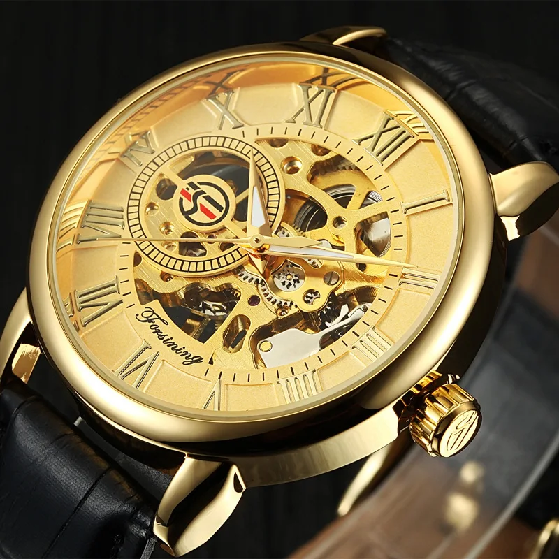 Men's Watch 3d Logo Design Case Leather Mechanical Watches Hollow Roman Number Gold Skeleton Dial Wristwatch
Men's Watch 3d Logo Design Case Leather Mechanical Watches Hollow Roman Number Gold Skeleton Dial Wristwatch