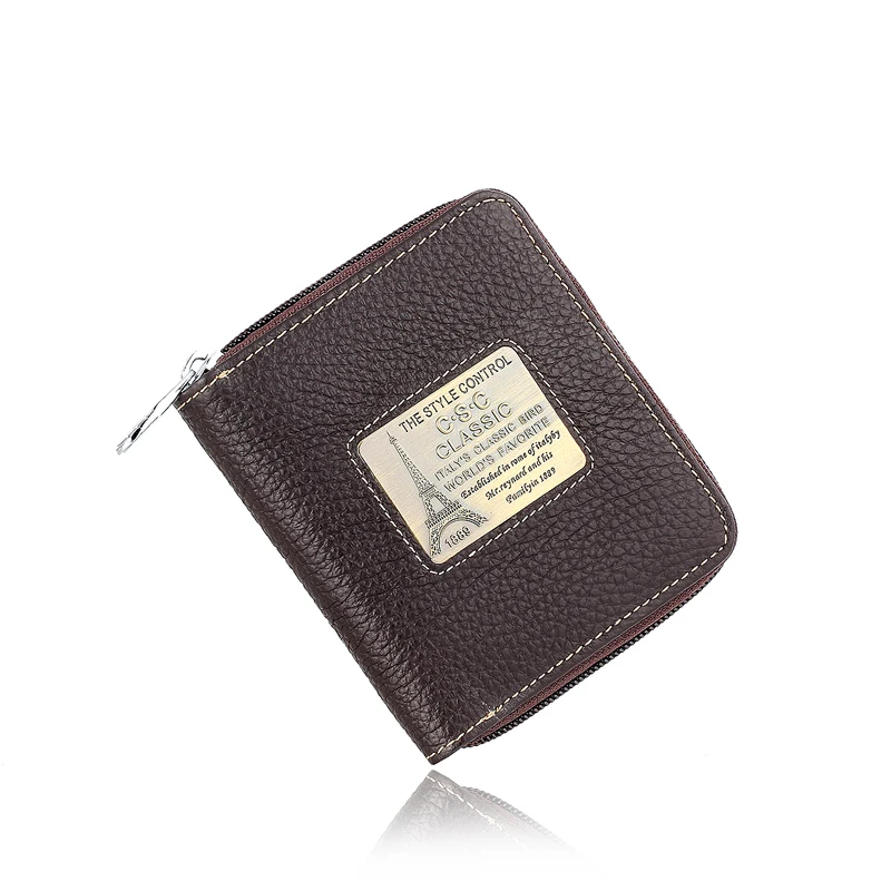 Genuine Leather Brand Men's Wallet Eiffel Tower Short Design Men Wallets Zipper Coin Purse Credit Card Holder Dollar Package
Genuine Leather Brand Men's Wallet Eiffel Tower Short Design Men Wallets Zipper Coin Purse Credit Card Holder Dollar Package