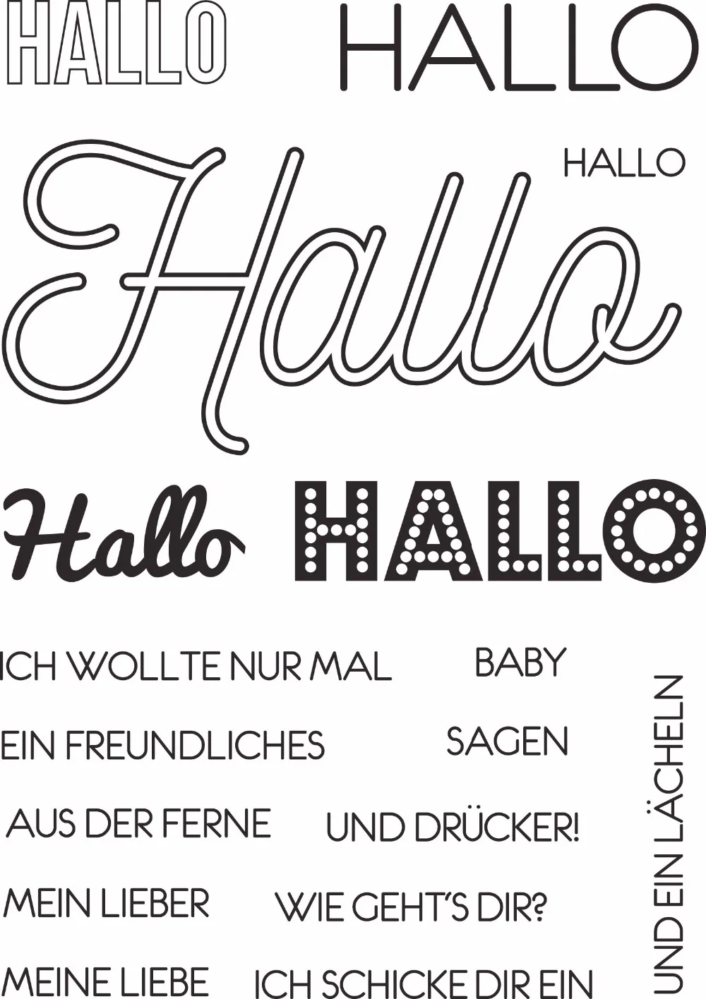 German hallo Transparent Clear Silicone Stamp/Seal for DIY scrapbooking/photo album Decorative clear stamp M1235 
German hallo Transparent Clear Silicone Stamp/Seal for DIY scrapbooking/photo album Decorative clear stamp M1235
